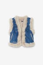 ottod'Ame Gilet in Denim ed Ecopelliccia