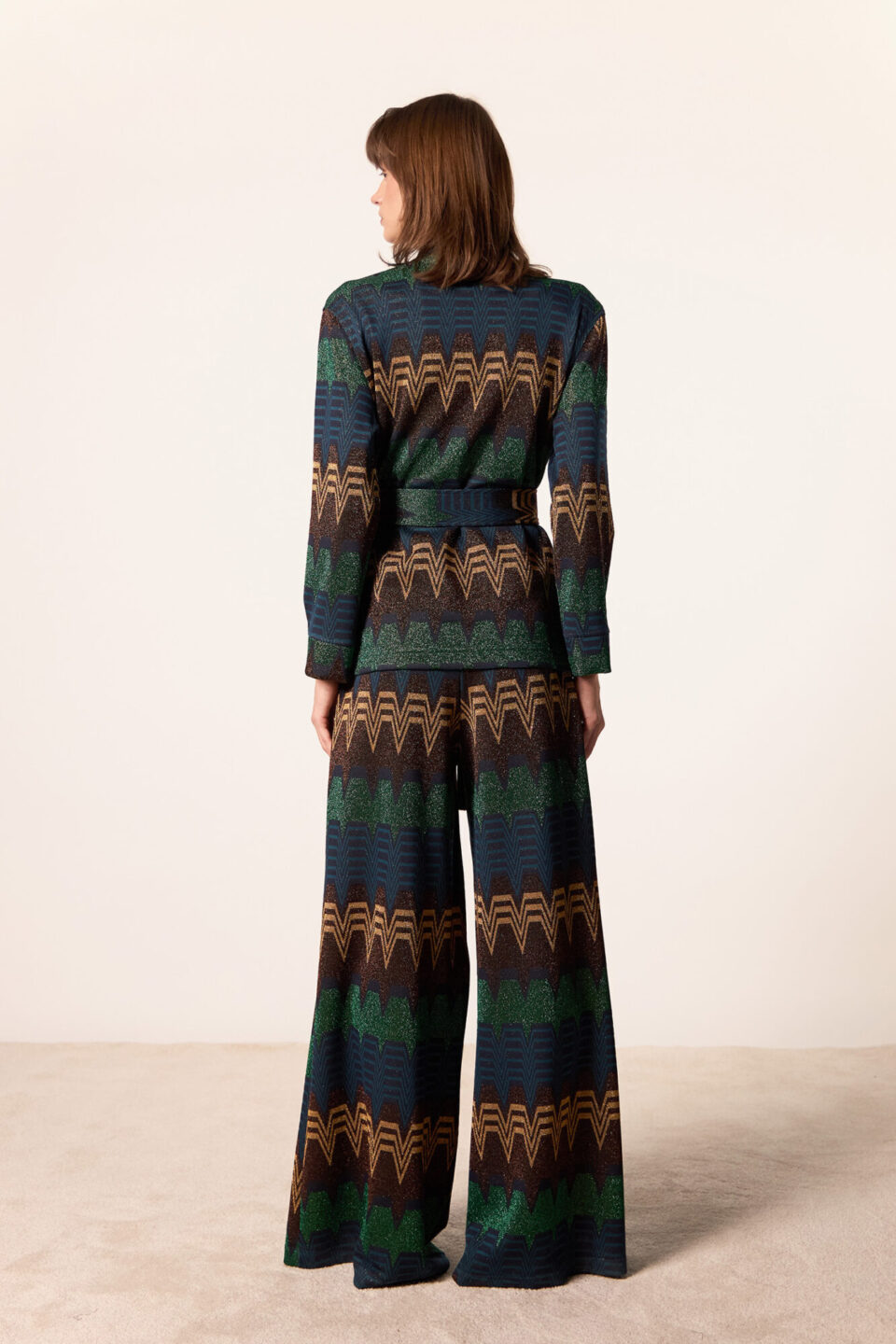 Luce Pantalone Paloma Trapezio Blu Multi Sp18-03
