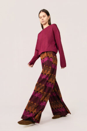LUCE PANTALONE PALOMA TRAPEZIO MULTI FUCSIA SP18-03_02 [25416]